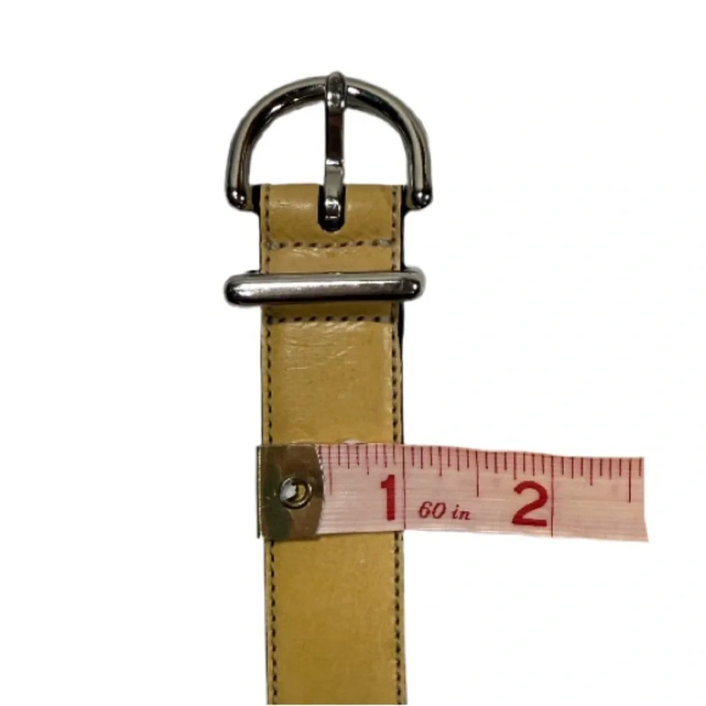 COACH | 3980 J3 Yellow Genuine Leather Brass Buckle Belt Small Classic Preppy
